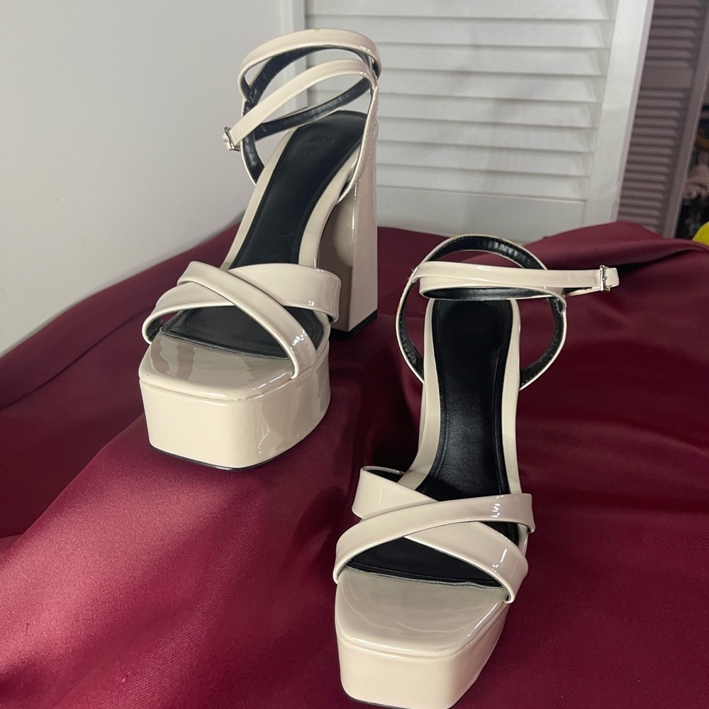 Zara Cream Platform Heels